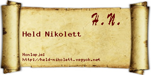 Held Nikolett névjegykártya