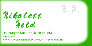 nikolett held business card